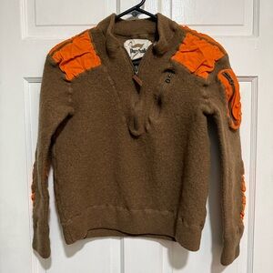 Duxbak Kids Boys Hunting Wool Jacket Top Hunter Duck Deer Orange Long Sleeve XL